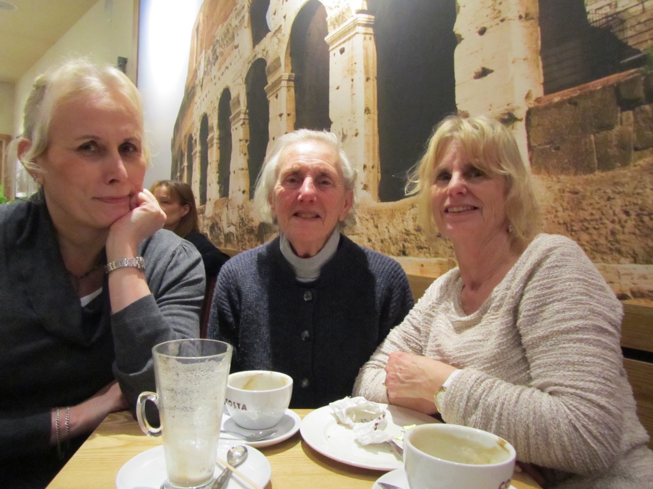 Coffee in Inverness with my sister Peta and my mother