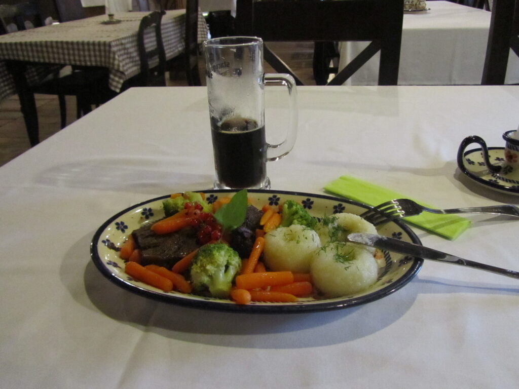 Dinner at Gospoda pod Czarnym Łabędziem, Rydzewo, Poland